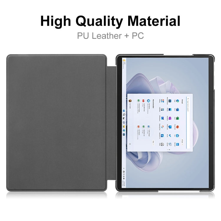 For Microsoft Surface Pro 9 JUNSUNMAY Custer Solid Color 3-Fold Stand Leather Tablet Case(Rose Gold) by JUNSUNMAY