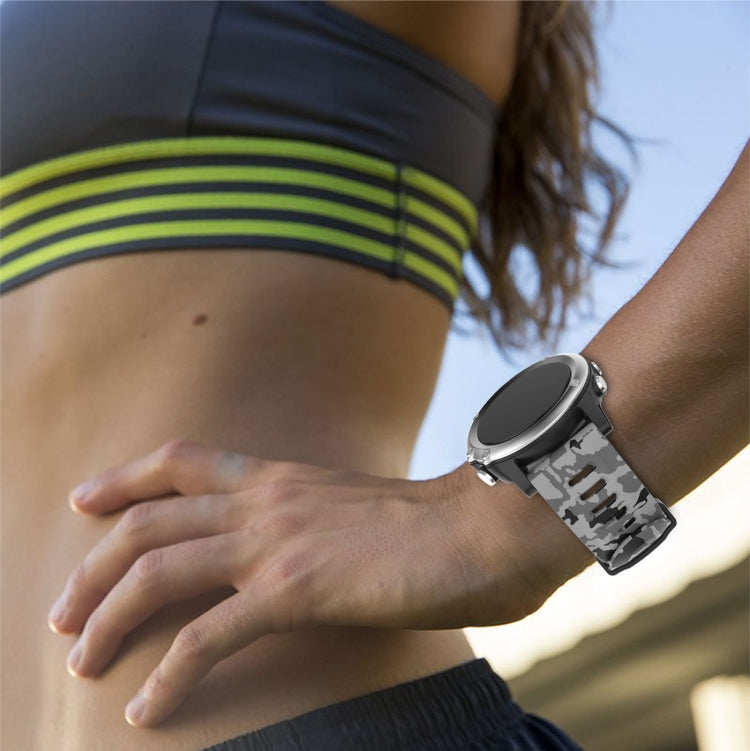 For Garmin Tactix 7 Pro 26mm Camouflage Printed Silicone Watch Band(Army Green+Bamboo Camouflage) by bashfashion