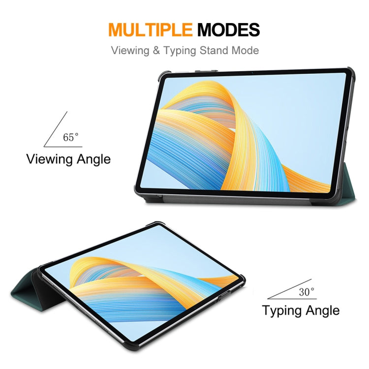 For Honor Pad V8 ENKAY Tri-fold Custer Texture Leather Smart Tablet Case(Dark Blue) by ENKAY