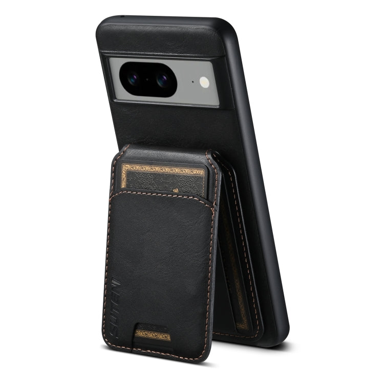 For Google Pixel 8a Suteni H02 Leather Wallet Stand Back Phone Case(Black) by Suteni
