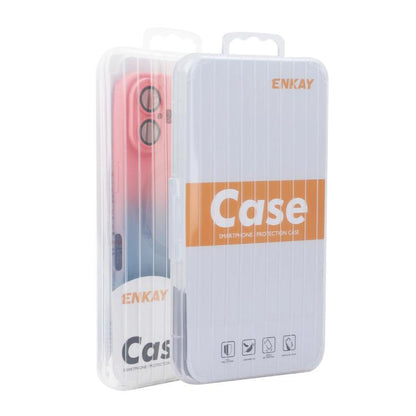 For iPhone 15 Pro Max ENKAY Hat-Prince MagSafe Rainbow Gradient Silicone Phone Case with Lens Film(Green Blue) by ENKAY