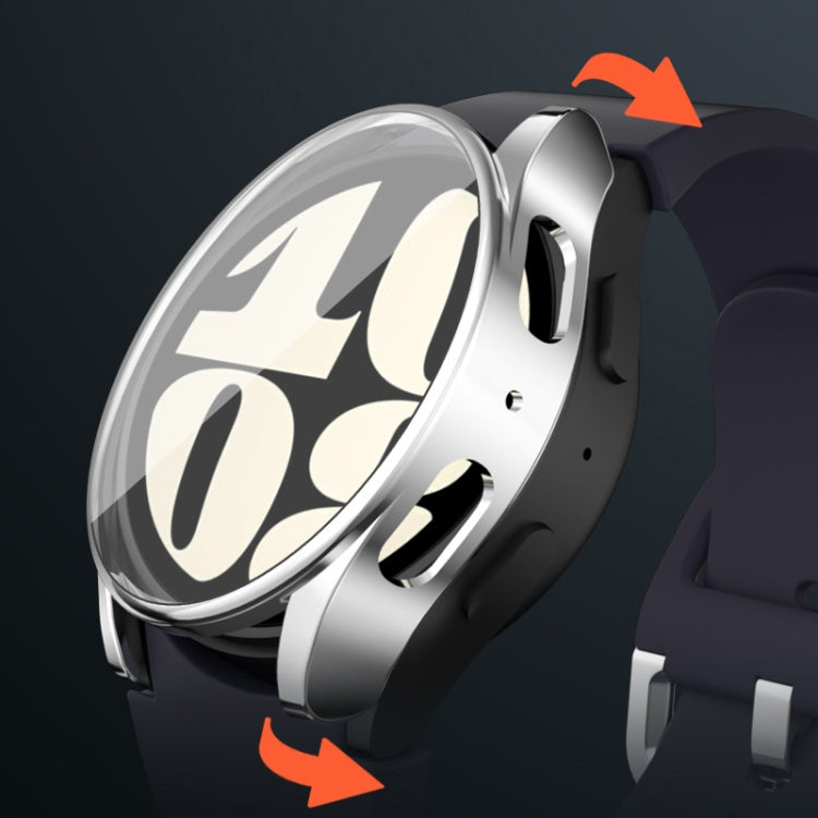 For Samsun Galaxy Watch 7 44mm Full Coverage TPU Electroplated Watch Protective Case(Sliver) by bashfashion