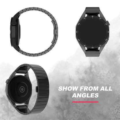 For Ticwatch Pro3 22mm One Bead Paint Butterfly Buckle Alloy Watch Band(Titanium Color) by bashfashion