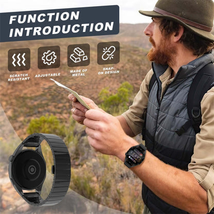 For Ticwatch Pro3 22mm One Bead Paint Butterfly Buckle Alloy Watch Band(Titanium Color) by bashfashion