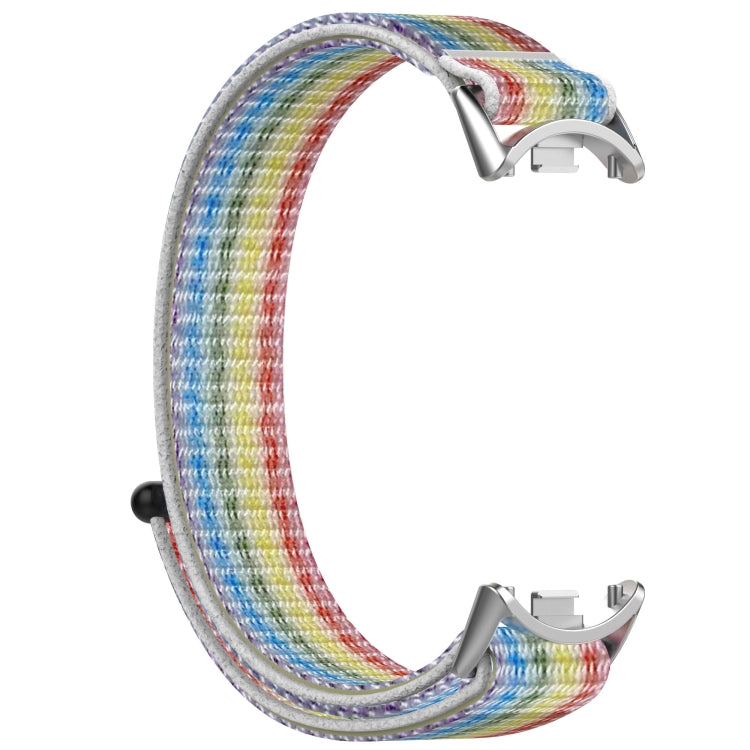 For Xiaomi Smart Band 9 / 9 NFC / 8 / 8 NFC Loop Nylon Hook and Loop Fastener Watch Band(Rainbow) by bashfashion