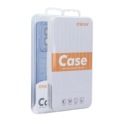 For iPhone 15 ENKAY Hat-Prince Translucent Matte TPU Phone Case with Lens Film(Blue) by ENKAY