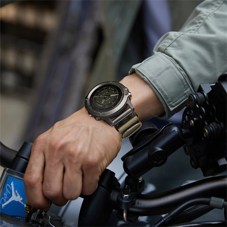 For Garmin Descent MK2 / MK2i Nylon Canvas Quick Release 26mm Watch Band(Khaki) by bashfashion