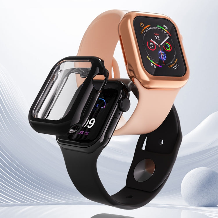 For Apple Watch Series 11 / 10 46mm Full Coverage TPU Electroplated Watch Case(Rose Gold) by bashfashion