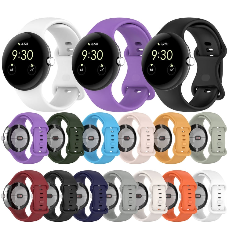 For Google Pixel Watch 3 41mm Butterfly Color Buckle Silicone Watch Band, Size: L(Blue) by bashfashion