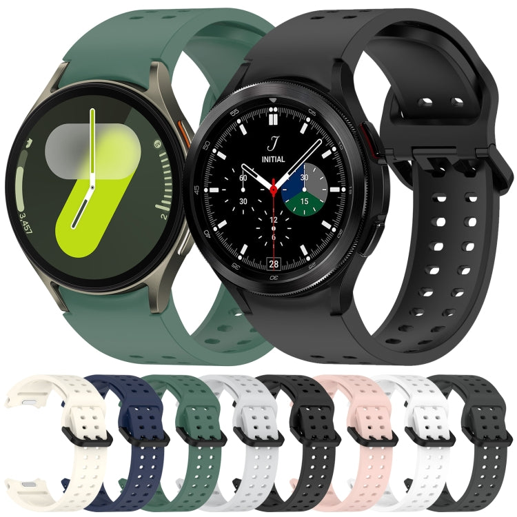 For Samsung Galaxy Watch 5 Pro Diplopore Button Quick Release Silicone Watch Band(Cloudy Gray) by bashfashion