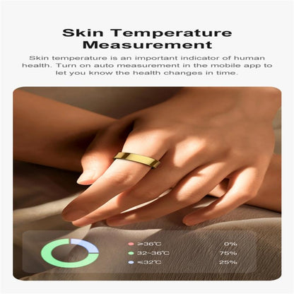 R09 SIZE 10 Smart Ring, Support Heart Rate / Blood Oxygen / Sleep Monitoring / Multiple Sports Modes(Gold) by bashfashion