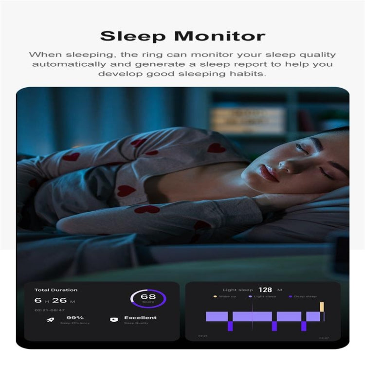 R09 SIZE 12 Smart Ring, Support Heart Rate / Blood Oxygen / Sleep Monitoring / Multiple Sports Modes(Black) by bashfashion