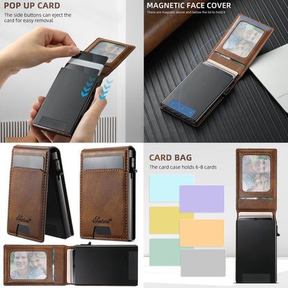 For Samsung Galaxy Note20 Ultra 5G Suteni H19 Oil Wax 2-in-1 MagSafe Removable Card Box Back Phone Case(Brown) by Suteni