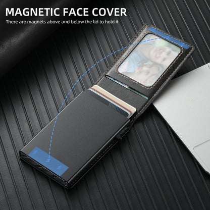 For Google Pixel 7a Suteni H19 Oil Wax 2-in-1 MagSafe Removable Card Box Back Phone Case(Black) by Suteni