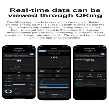 R04 SIZE 9 Smart Ring, Support Heart Rate / Blood Oxygen / Sleep Monitoring / Take Photos(Black) by bashfashion