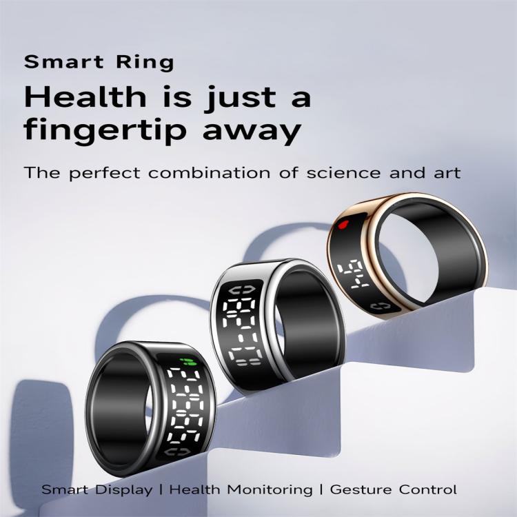 SY01 SIZE 10 Smart Ring, Support Heart Rate / Blood Oxygen / Sleep Monitoring / Multiple Sport Modes(Black) by bashfashion