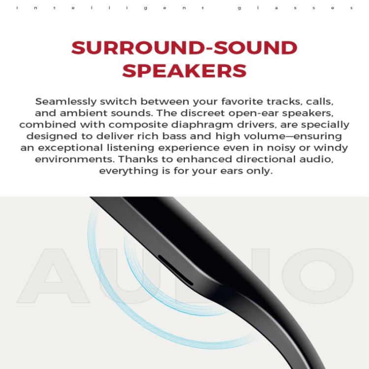 M01 Smart Glasses, with HD Camera, Support Bluetooth Call, AI Intelligent Translation(White) by bashfashion