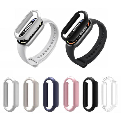 For Xiaomi Smart Band 10 / 10 NFC Half Coverage Hollow PC Watch Protective Cover(Silver) by bashfashion