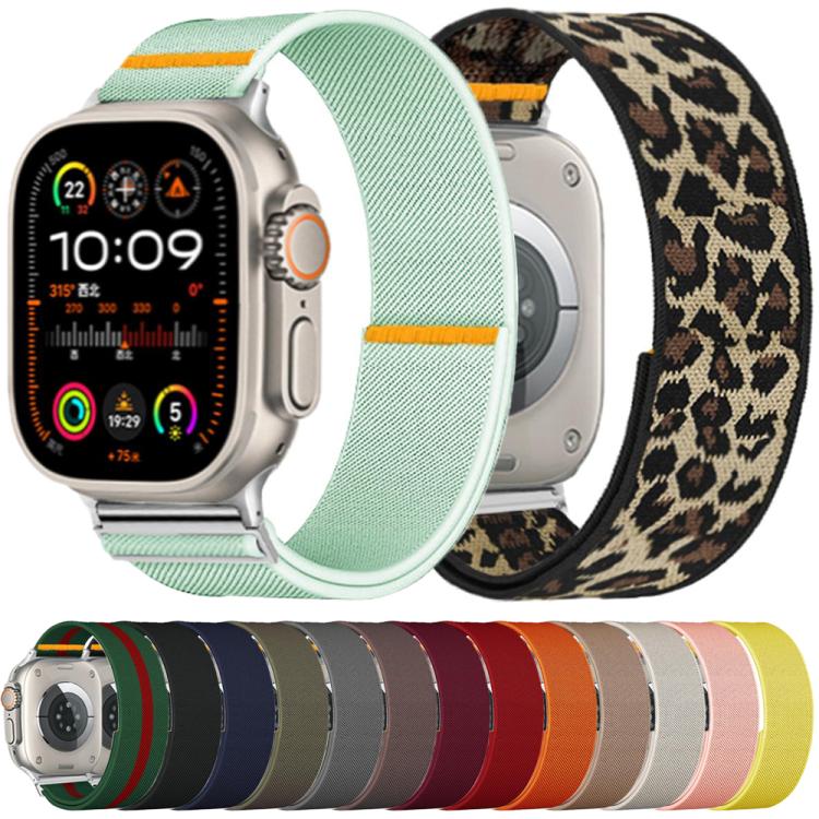 For Apple Watch 42mm / 41mm / 40mm / 38mm Adjustable Single Loop Elastic Nylon Watch Band(Army Green) by bashfashion
