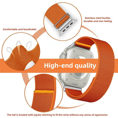 For Apple Watch 42mm / 41mm / 40mm / 38mm Adjustable Single Loop Elastic Nylon Watch Band(Orange) by bashfashion