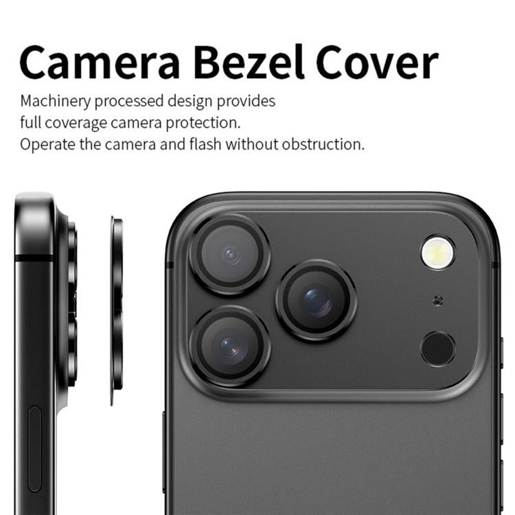 For iPhone 17 Pro Kalebol Armor Full-Coverage Metal Lens Ring Protector Film(Black) by Kalebol