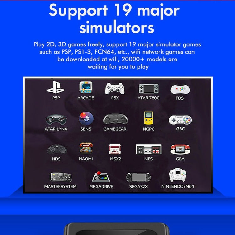 GD10 256G Built-In 60000+ Games Dual System Set-Top Box 3D Home 4K HD TV Game Console Box AU Plug(Black) by ANBERNIC