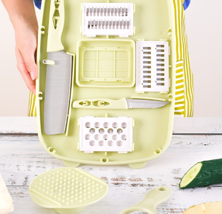 9 in 1 Folding Cutting Board Plastic Multi Function Household Cutting Board Kitchen Antibacterial Mildew Cutting Board Cutting Knife Set(Hollow Beige) by bashfashion