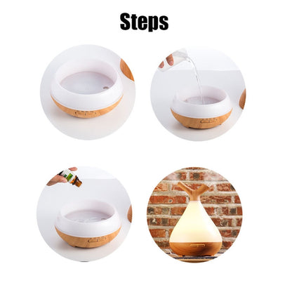 YCTA-008 Household Mute Small Wood Grain Colorful Light Aroma Diffuser Night Tree Air Humidifier, Product specifications: AU Plug(Deep Wood Grain) by bashfashion