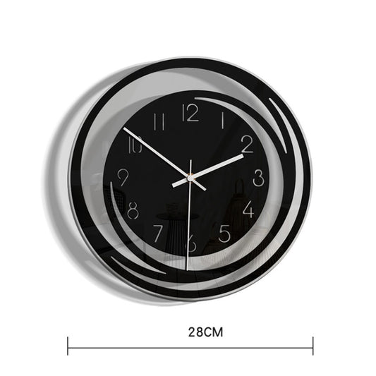 TM009 Home Living Room Decoration Acrylic Wall Clock Transparent Silent Clock(Black) by bashfashion
