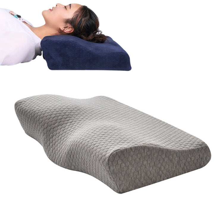 Butterfly Shape Memory Foam Snorked Pillow Slow Rebound Health Care Cervical Pillow, Dimensions: 50x30x10x6cm(Water Molecule Gray) by bashfashion
