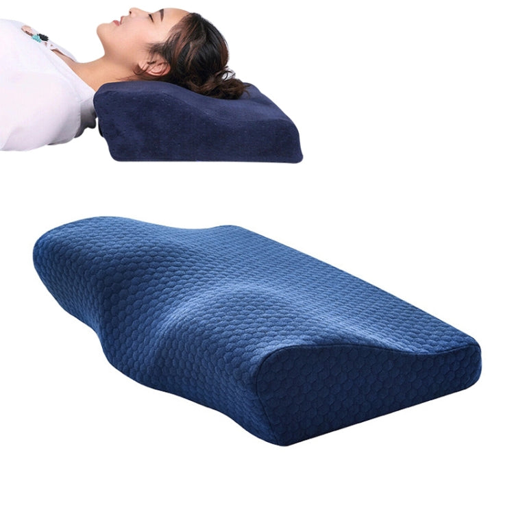 Butterfly Shape Memory Foam Snorked Pillow Slow Rebound Health Care Cervical Pillow, Dimensions: 50x30x10x6cm(Water Molecule) by bashfashion