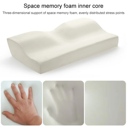 Butterfly Shape Memory Foam Snorked Pillow Slow Rebound Health Care Cervical Pillow, Dimensions: 50x30x10x6cm(Bamboo Fiber White) by bashfashion