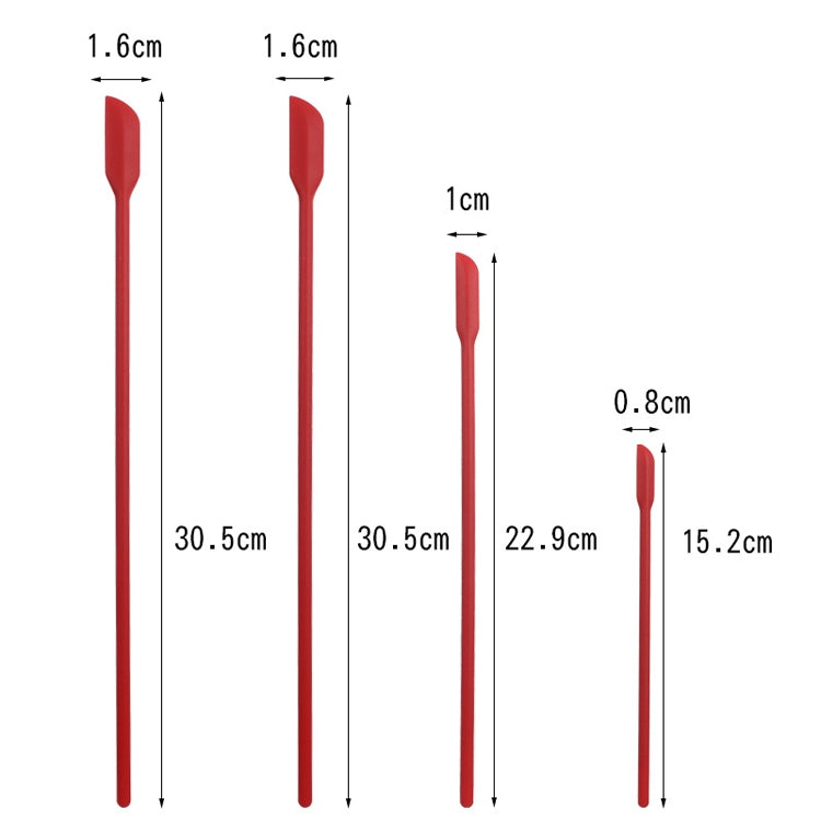 4 in 1 Silicone Mini-Pointed Scraper Lengthening Cosmetic Bottle Scraper Jam Spatula Set(Green) by bashfashion