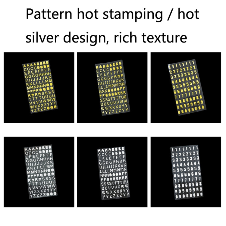 10 Sets Hand Account Alphanumeric Sticker Diary Plan DIY Sticker Set(Hot Silver Number) by bashfashion