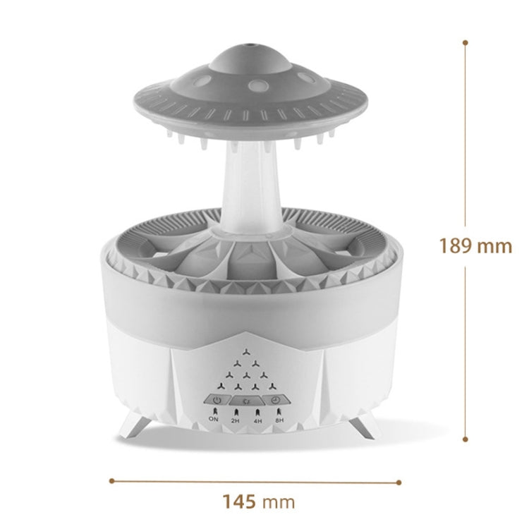 UFO Water Drop Aromatherapy Humidifier Desktop Remote Control Diffuser, Plug: AU Plug(Wood Grain) by bashfashion