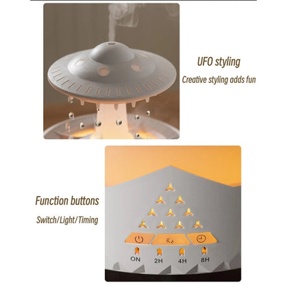 UFO Water Drop Aromatherapy Humidifier Desktop Remote Control Diffuser, Plug: AU Plug(Black) by bashfashion