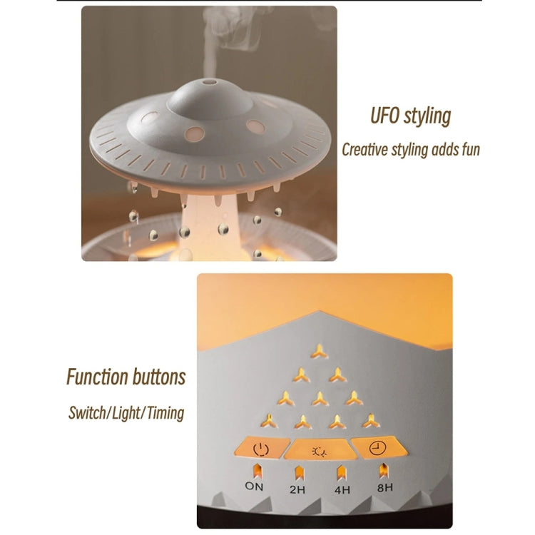 UFO Water Drop Aromatherapy Humidifier Desktop Remote Control Diffuser, Plug: US Plug(White) by bashfashion