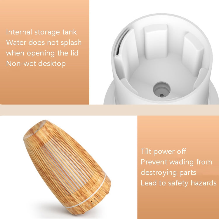 STB-103 Atmosphere Colorful Light Humidifier Aroma Diffuser(Deep Wooden Grain) by bashfashion