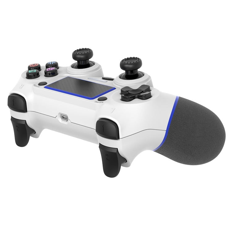 Wireless Bluetooth Rubberized Gamepad For PS4(White Blue) by bashfashion