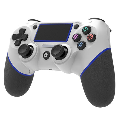 Wireless Bluetooth Rubberized Gamepad For PS4(White Blue) by bashfashion