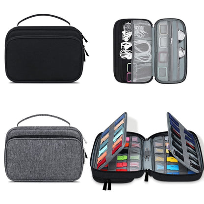 Multifunction Watch Strap Data Line 36 Slots Storage Bag(Black) by bashfashion
