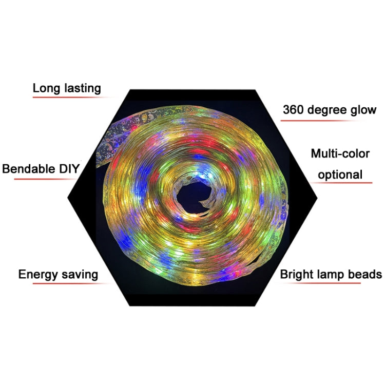 Christmas LED Lights Bronzing Double Ribbon String Lights, Specification: 20m(Gold Color Light) by bashfashion