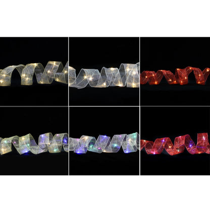 Christmas Ornament Double Light Board Yarn Ribbon String Lights, Specification: 2m(Gold Color Light) by bashfashion