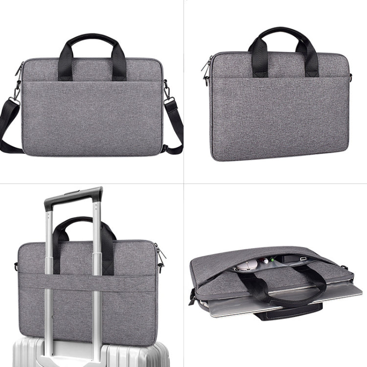 ST09 Portable Single-shoulder Laptop Bag, Size: 13.3 inches(Gray with Shoulder Strap) by bashfashion