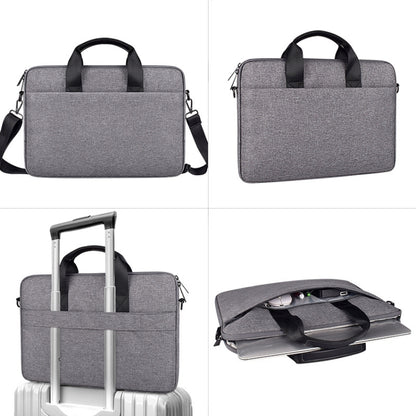 ST09 Portable Single-shoulder Laptop Bag, Size: 13.3 inches(Gray with Shoulder Strap) by bashfashion