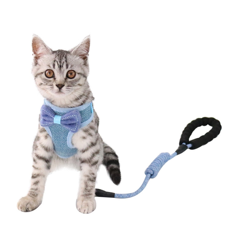 Bow Vest Type Adjustable Cat Leash(Gray) by bashfashion