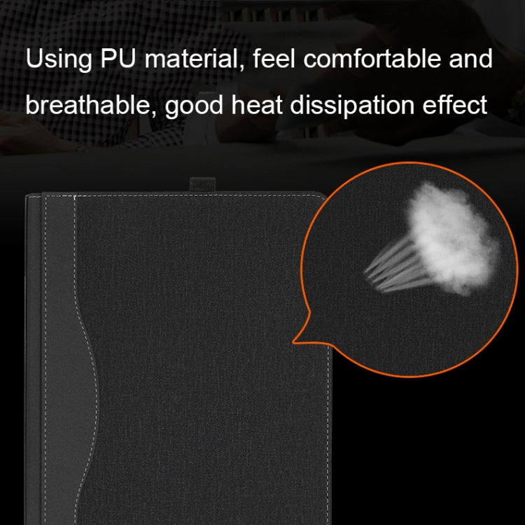 Leather All-inclusive Anti-drop Protective Case For Microsoft Surface Laptop Studio(Herringbone-Dark Blue) by bashfashion