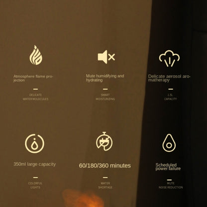 350ml Simulated Flame Aromatherapy Humidifier With Timing Function(Rose Gold) by bashfashion