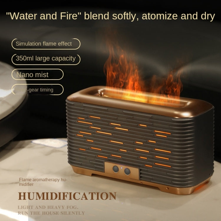 350ml Simulated Flame Aromatherapy Humidifier With Timing Function(Rose Gold) by bashfashion