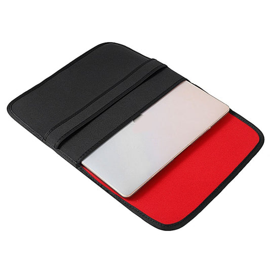 15 Inch Neoprene Laptop Lining Bag Horizontal Section Flap Clutch Bag(Black) by bashfashion